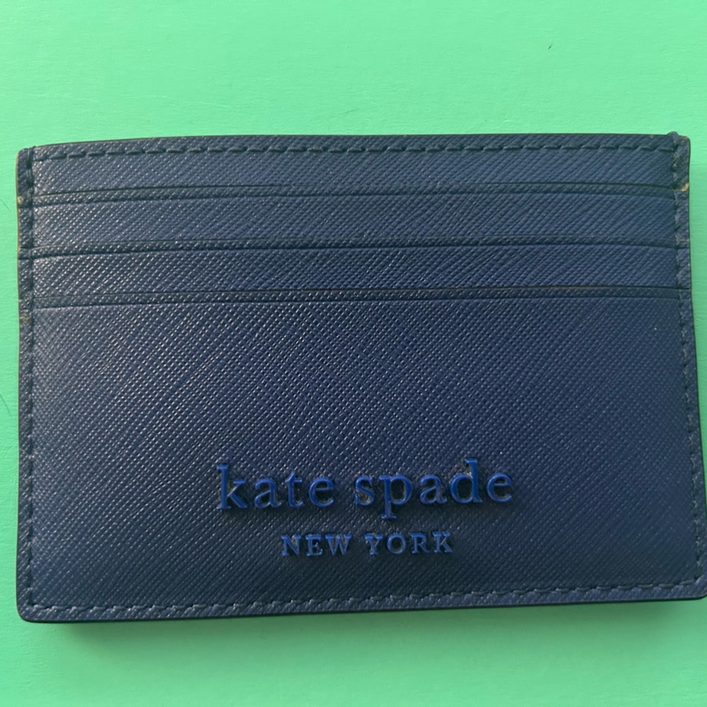 kate spade ♠️ Blue Saffiano Key & Card Holder